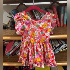 Floral Kids Dress - Pink, Yellow, White